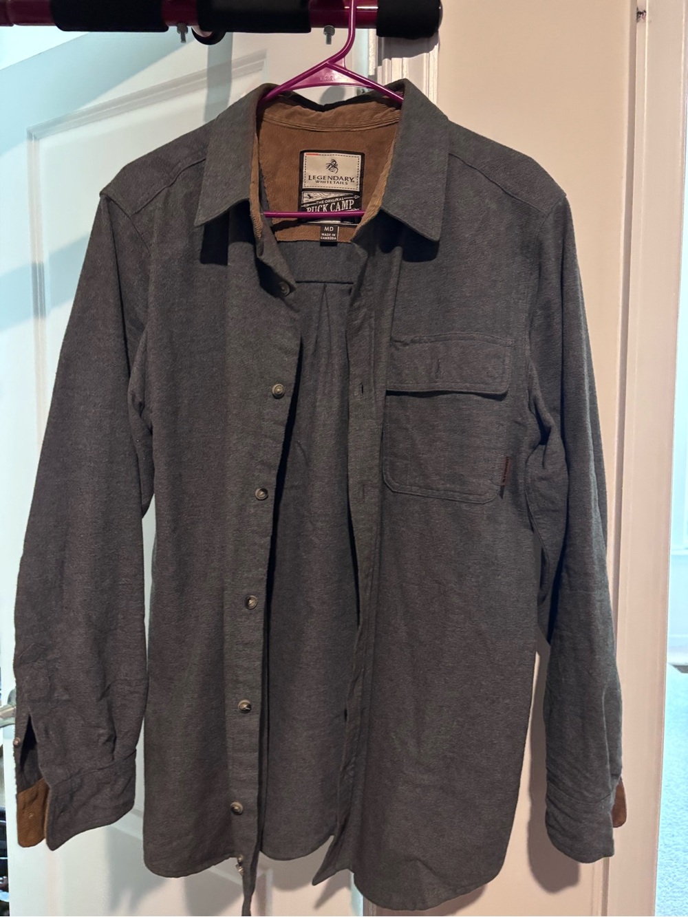 Legendary Whitetails Men's Charcoal Gray Button-Front Shirt Jacket
